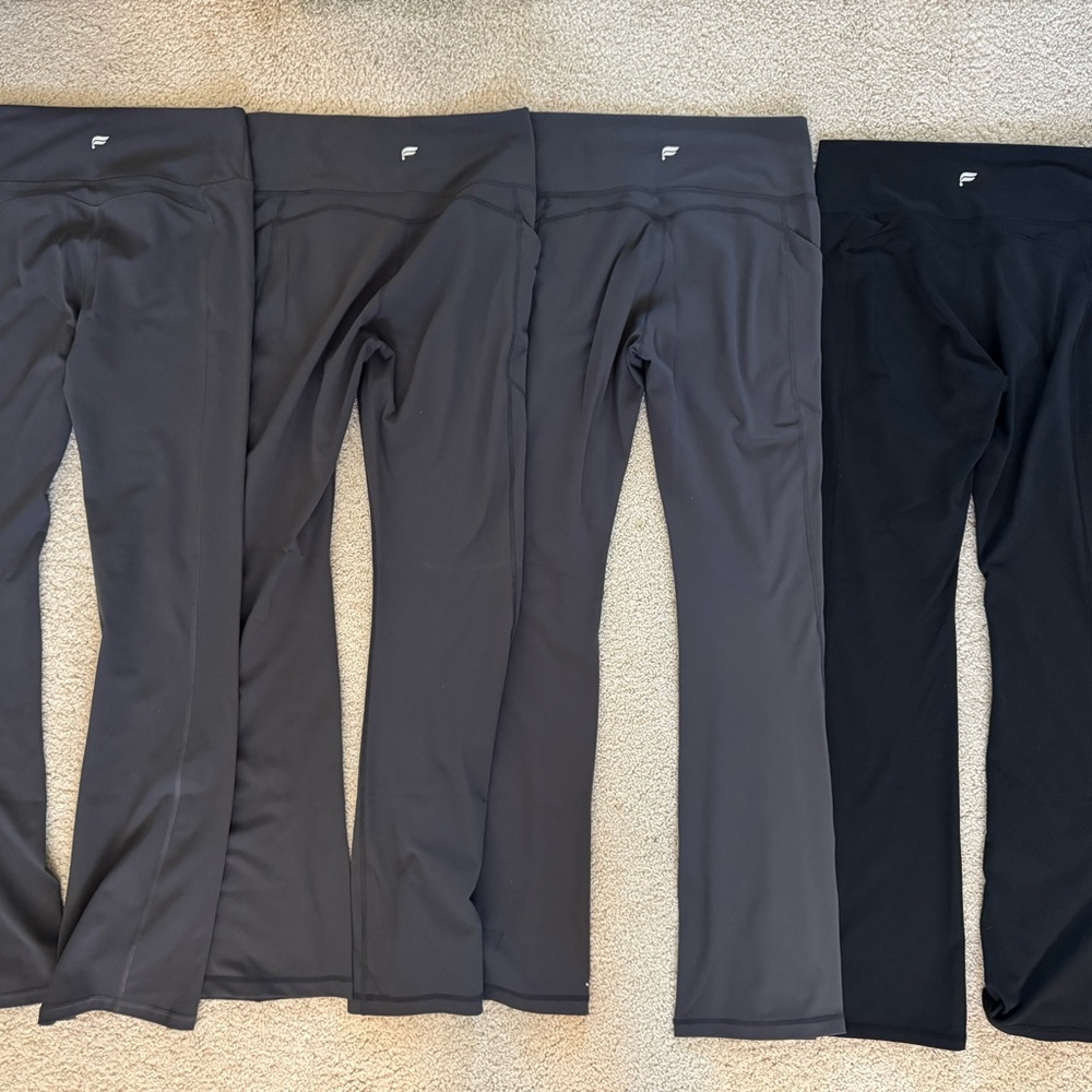 Fabletics, bundle of 4 Women's Yoga Pants — Gray and Black Flare Leg - Picture 3 of 4